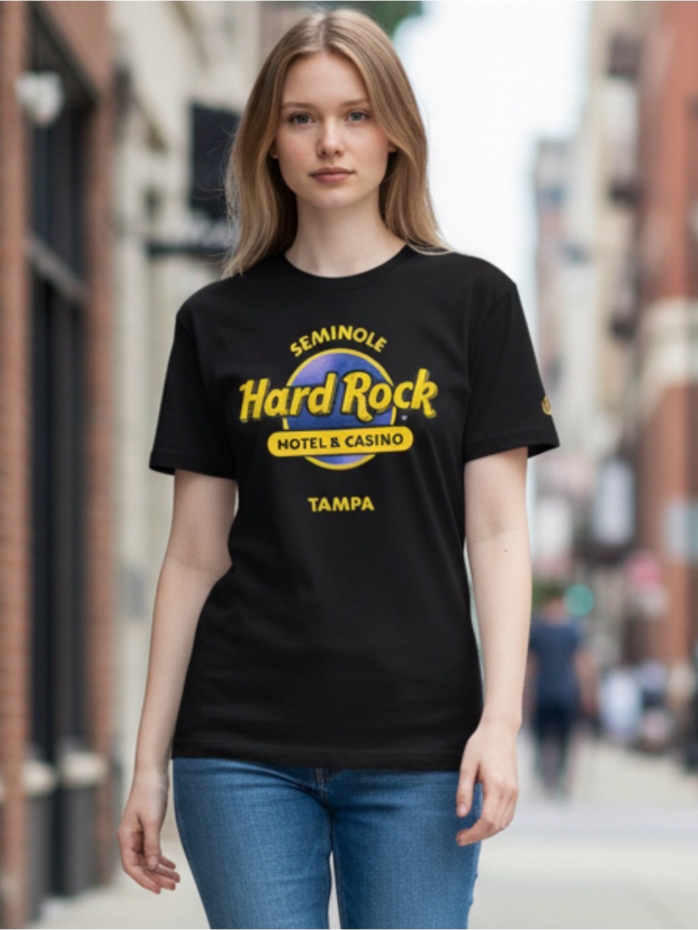 Hard Rock Hotel & Casino Seminole Tampa Women's Black Graphic T-Shirt Size M